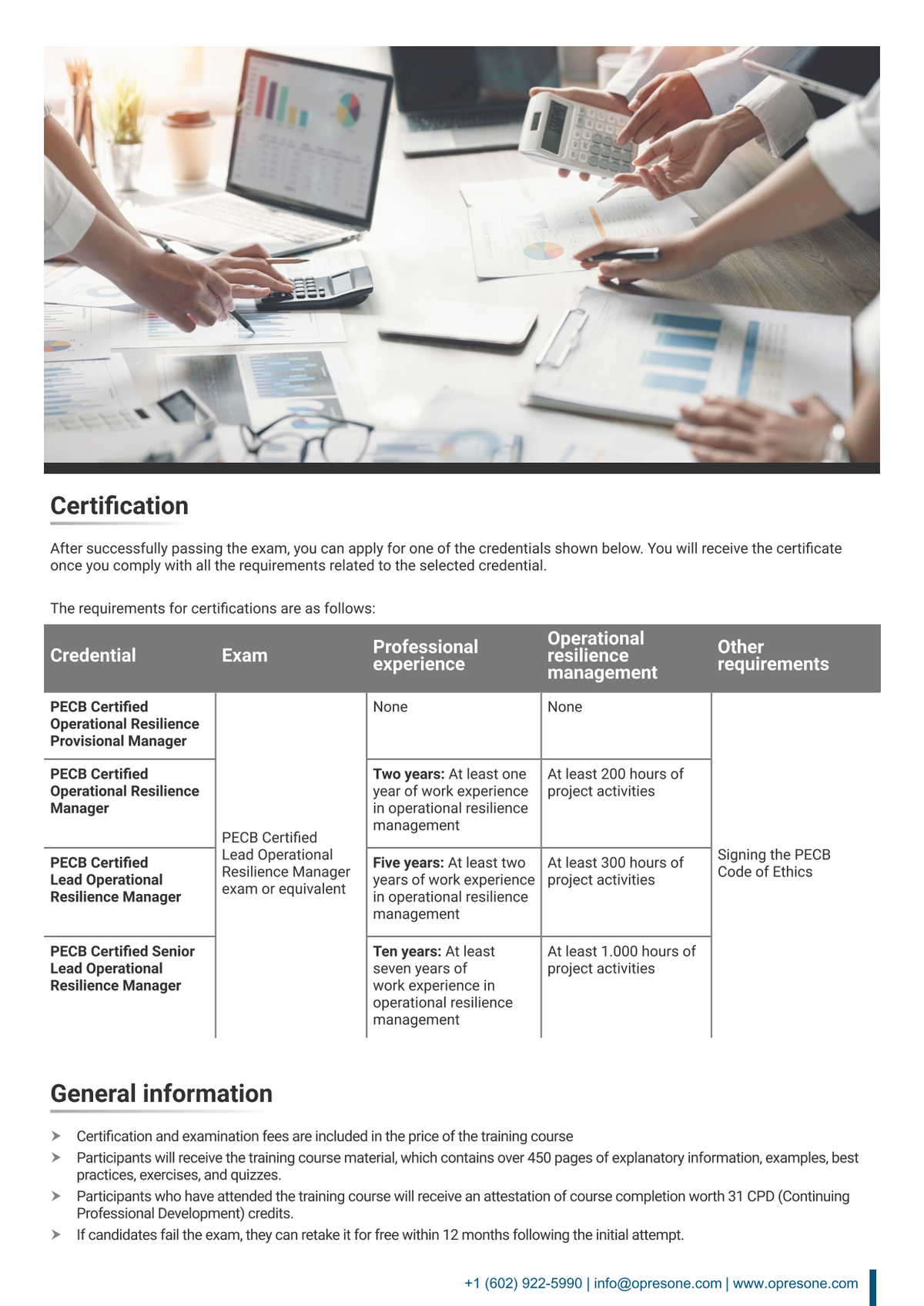 Lead Operational Resilience Manager Certification Course