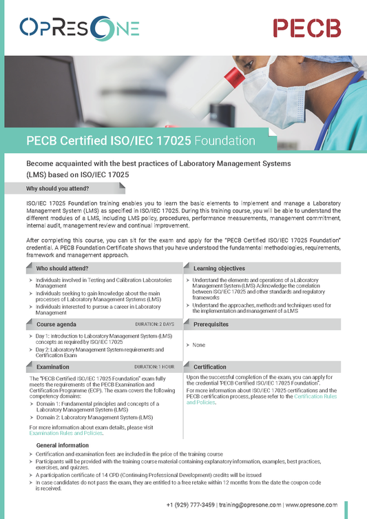 ISO/IEC 17025 Foundation Certification Course