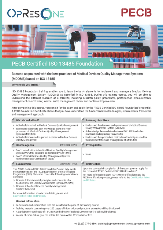 ISO 13485 Foundation Certification Course