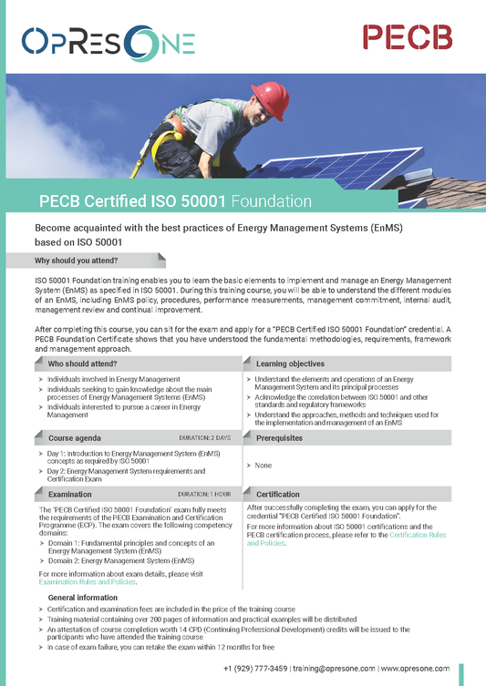 ISO 50001 Foundation Certification Course