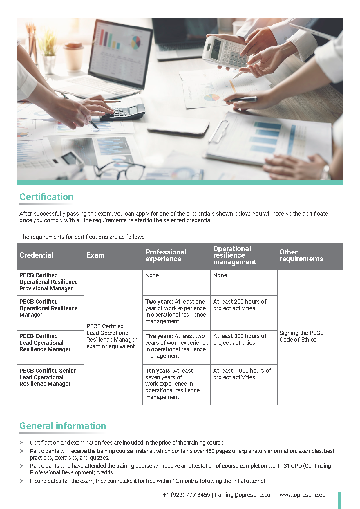 Lead Operational Resilience Manager Certification Course