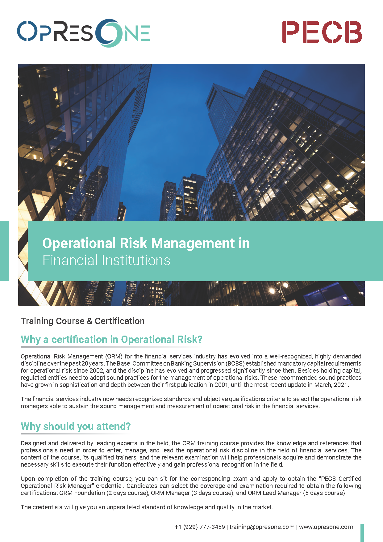 Operational Risk Management in Financial Institutions Training Course