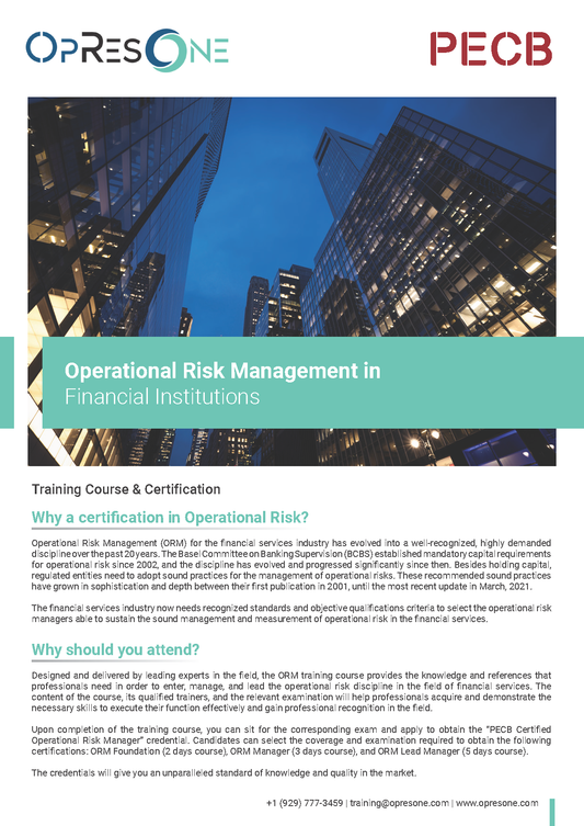 Operational Risk Management in Financial Institutions Training Course