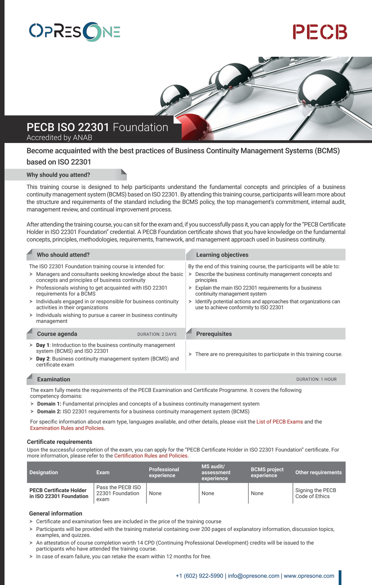 ISO 22301 Foundation Orientation Course