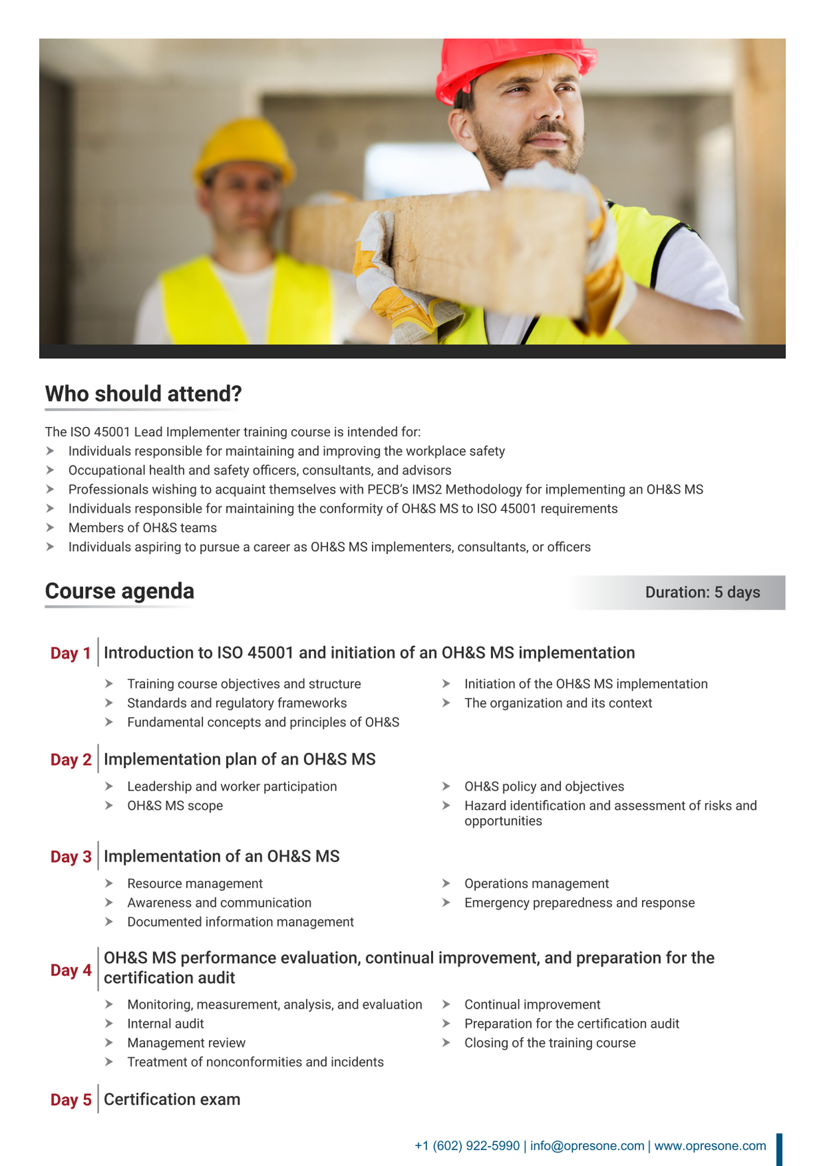 ISO 45001 Lead Implementer Certification Course